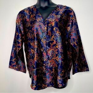 Dominique Simone Elegant Paisley Blouse size M